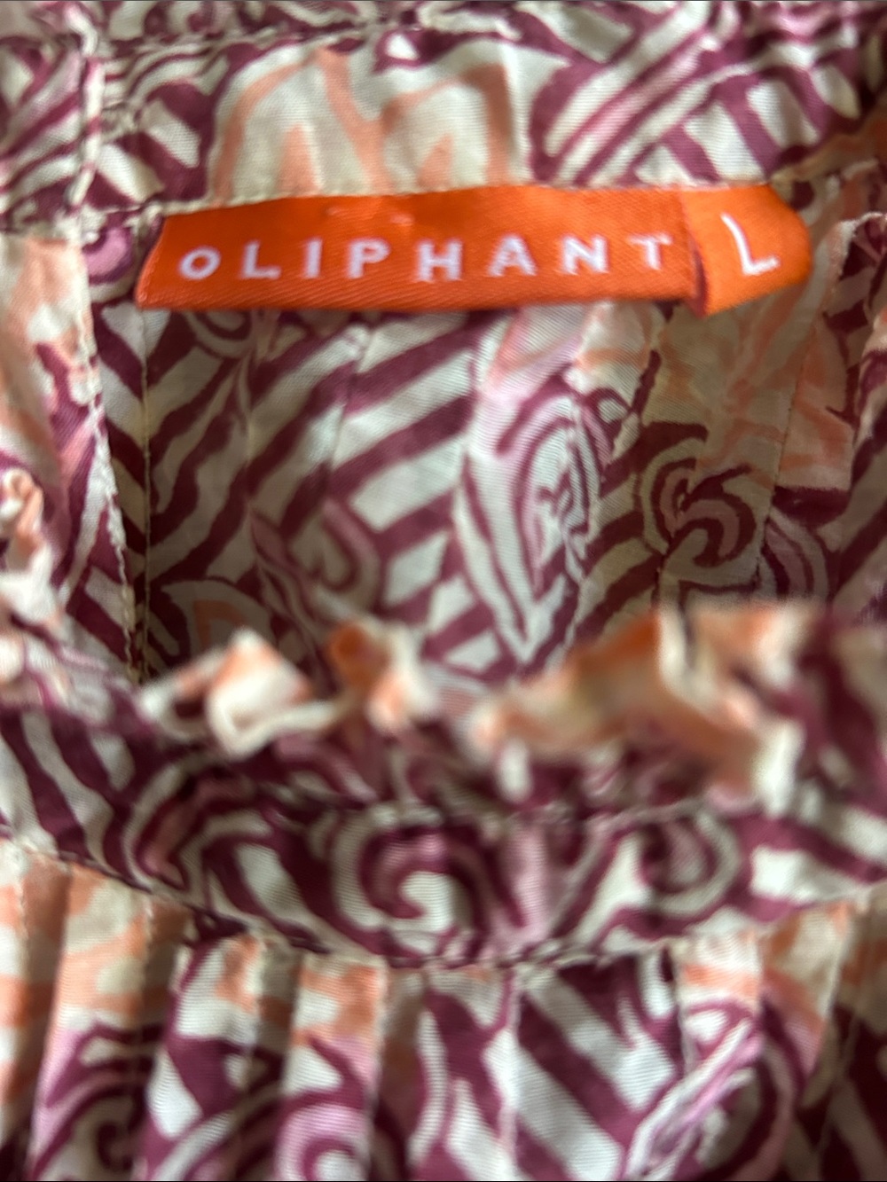 Oliphant Ruffled Pintuck Blouse - Burgundy and Blush - Picture 3 of 4